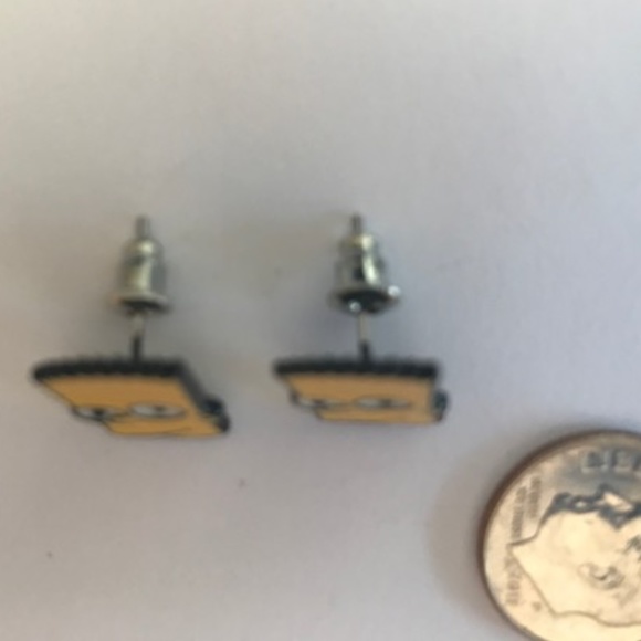 Yellow and Black Enamel and Metal Bart Simpson Earring Studs Item #336 - Picture 6 of 6